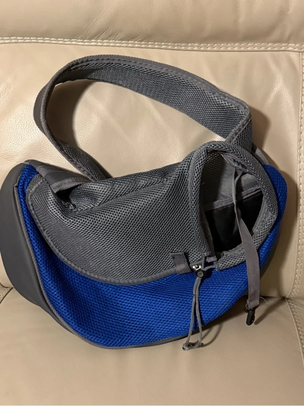 Gray & Blue Pet Sling Carrier - Comfortable Hands-Free Dog Travel Sling